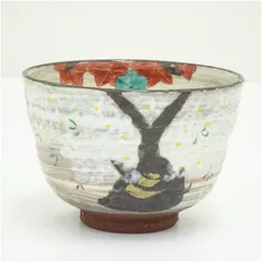 作家物　色絵雲錦茶碗  茶道 抹茶 おしゃれ 抹茶茶碗 抹茶碗 和食器 レトロ 茶器 骨董 茶わん 茶会 茶の湯 3月 11月 春秋