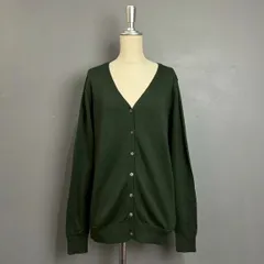 日本製 Mademoiselle NON NON Cardigan マドモアゼルノンノン パパス 長袖 カーディガン Vネック ウール グリーン レディース 40 Lのサムネイル
