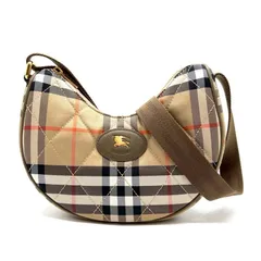 BURBERRY バーバリー ホースシュー クロスボディバッグ チェック ショルダーバッグ キルティング ベージュ ブラウン レディース