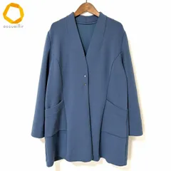 #anc ミゼール MISSEL コート LL 青 ノーカラー スナップボタン 大きいサイズ レディース [974820]のサムネイル