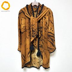 シルク100% 単衣ロングコート 作家一点物 手描き模様 茶色 - メルカリ