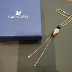 【EL6】SWAROVSKI スワロフスキー キューブ型 ネックレス スイング ペンダント トリプルドロップ　MK11708