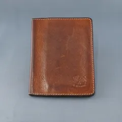 IL BISONTE イルビゾンテ 2つ折りパスケース USED品 カード入れ 定期入れ 牛革 イタリア製 ブランド セピアブラウン Ｘ9032