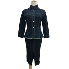  NOVESPAZIO ノーべスパジオ デニム セットアップ スカート 膝丈 ベルト付【ZK74】