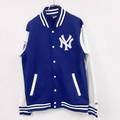 古着 used　Majestic　スタジャン/スタジアムジャケット　MLB　ニューヨークヤンキース　青　ブルー　Lサイズ