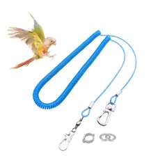 3mオウム飛行ロープ 伸縮性 リード 足が痛くない 超軽量トレーニング リード 小動物用アウトドア インコ専用鳥の足輪 お散歩 迷子防止 鳥用ハーネス 足チェーン ロープ リーシュ 運動不足 縄 ウォーキング ハーネス インコトレーニング縄 足リング 鳥用 -