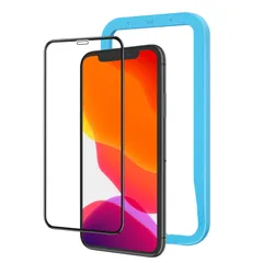 iPhone XR ガラスフィルム iPhone11 用 強化ガラス 全面保護 フィルム NIMASO ガイド枠付き フルカバー 1枚セット NSP19I40