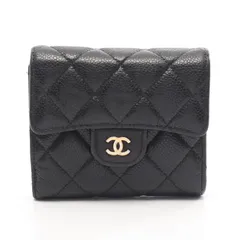 シャネル CHANEL 三つ折り財布 クラシック スモール フラップ ウォレット AP0231 ブラック キャビアスキン(グレインドカーフ) マトラッセ スモール フラップ ウォレット