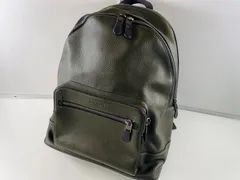 ★未使用品 極美品 COACH コーチ F23247 レザー リュック バックパック ダークグリーン 本革 メンズ ユニセックス ブランドバック 管理2M237