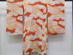 P41713　錦紗縮緬　正絹　子ども　襦袢　古布古裂　大正ロマン　ｋ