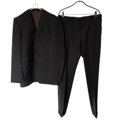  Mr.JUNKO ミスタージュンコ スーツ セットアップ 2ピース ストライプ ブラック サイズ96A7【Z1766】