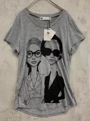 新品 SLY スライ イラスト プリント Tシャツ size2/グレー ■■ レディース