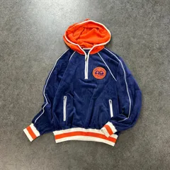 日本製 Courreges Velours Hoodie y2k クレージュ ベロア フーディー パーカー ハーフジップ ジャケット ワッペン 刺繍 レディースのサムネイル