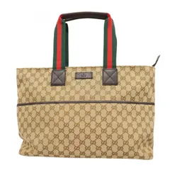 【6ba1401】グッチ トートバッグ GGキャンバス/シェリーライン 155524 キャンバス ベージュ シルバー金具【中古】レディース