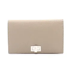 フェンディ FENDI 二つ折り長財布 セレリア ピーカブー 8M0318 グレージュ レザー セレリア ミニ ピーカブー クラッチ レディース Used A