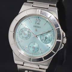 美品 稼働品 SEIKO ルキア クォーツ デイデイト 水色 レディース
