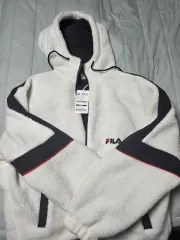 フィラ FILA フリース フーディー ジップアップ 白