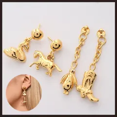 新品 未使用 マルニ 真鍮製 マルチチャーム ドロップピアス ゴールド【MARNI】アニマルモチーフ チャームピアス