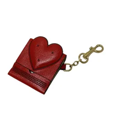 Anya Hindmarch(アニヤハインドマーチ) キーホルダー(チャーム)美品  - レッド ハート レザー