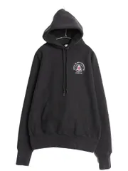 【お得なクーポン配布中!】 90s USA製 キャンバー スウェット フード パーカー メンズ L オールド トレーナー プルオーバー 裏起毛 ヘビーウェイト リバース タイプ 黒