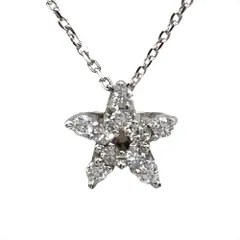 スター ネックレス ダイヤモンド K18WG 2.5g ホワイトゴールド 星 レディース【中古】