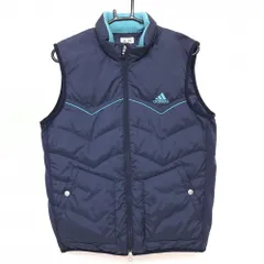アディダス ダウンベスト ネイビー ダウン90％ フェザー10％  メンズ M/M ゴルフウェア adidas