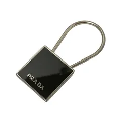 PRADA(プラダ) キーホルダー(チャーム) - 黒×シルバー キーリング