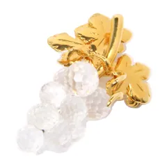 【SWAROVSKI/スワロフスキー】　ぶどう ブローチ　ゴールド　クリスタルメモリーズ　ピンブローチ　グレープ　葡萄　アクセサリー　レディース