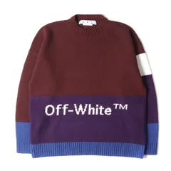 新品同様 OFF-WHITE オフホワイト ニット サイズ:L 22AW カラーブロック オーバーサイズ クルーネック ウール ニット セーター COLOR BLOCK OFF CREWNECK パープル バーガンディー イタリア製 ブランド トップスのサムネイル