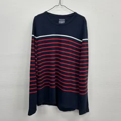 Y25 GAP 薄手カットソー ニット風 コットン100% ボーダー L 赤 白 紺 ギャップ 古着卸 アメリカ仕入