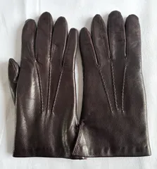 本革　革手袋　レザーグローブ　ブラウン系　レディース　Sサイズ　ファーライナー