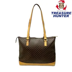 CELINE(セリーヌ)　マカダム柄　トートバッグ　PVC×レザー　ブラウン 【102061021003】