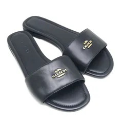 コーチ COACH スライド サンダル CAQ67  6C レザー ブラック