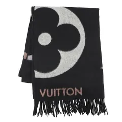 ルイヴィトン マフラー ジ アルティメット カシミヤ/ウール M76383 LOUIS VUITTON ストール ブラック 黒 白