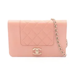 シャネル CHANEL ショルダーバッグ マドモアゼル ピンクベージュ ラムスキン（羊革） マドモアゼル チェーンウォレット レディース Used B