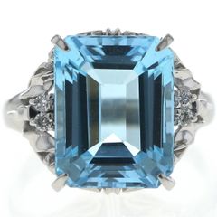 指輪 K18 WG 18金 ホワイトゴールド ブルートパーズ 1.82ct - メルカリ