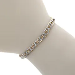 K18YG Pt850 イエローゴールド プラチナ ブレスレット コンビ フラット チェーン 18cm【新品仕上済】【zz】【中古】