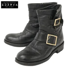 JIMMY CHOO ジミーチュウ YOUTH ユース ショート エンジニア ブーツ 34 1/2