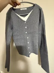 レイヤード一体型カーディガン