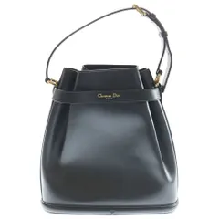 Christian Dior (クリスチャンディオール) C'est DIOR セディオール CDエンボスロゴ レザー 2WAY 巾着 ハンド ショルダーバッグ ゴールド金具 ブラック M2271UBHA
