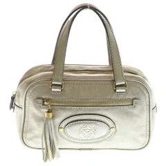 LOEWE (ロエベ) アナグラム ハンドバッグ ゴールド レザー ゴールド金具