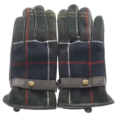 Barbour (バブアー) チェック柄 ラムレザー 手袋 グローブ ブラウン/マルチカラー レディース LGL0133TN11