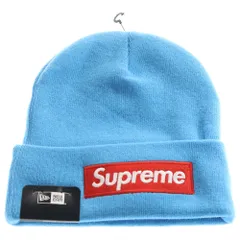 SUPREME (シュプリーム) 25AW ×New Era Box Logo Beanie ニューエラ ボックスロゴ ニットキャップ 帽子 ライトブルー/レッド