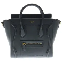 CELINE (セリーヌ) ラゲージ ナノショッパー ハンドバッグ レザー ブラック
