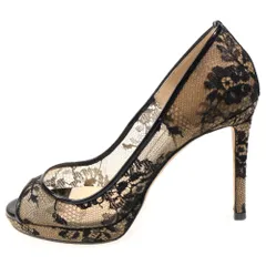 JIMMY CHOO (ジミーチュウ) LUNA100 レース レディース パンプス ブラック/ベージュ