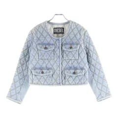 DIESEL (ディーゼル) DE-VELOP-FS ノーカラー キルティング デニムジャケット インディゴ A05631 レディース