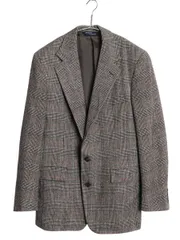 【お得なクーポン配布中!】 90s USA製 ポロ ラルフローレン テーラード ジャケット メンズ L 程/ オールド ウール チェック ブレザー マルチカラー トラッド シンプル