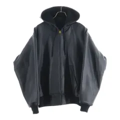 COMOLI (コモリ) カーフスキン ジップパーカ レザージャケット ブラック C03-01028のサムネイル