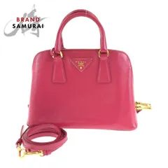 美品 PRADA プラダ サフィアーノ 三角ロゴプレート ピンク ゴールド金具 レザー BL0838 ショルダーバッグ ハンドバッグ 2way 504379【中古】