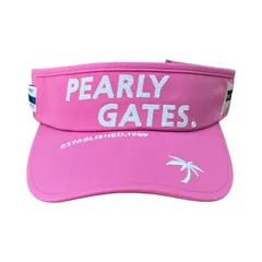 GF1 PEARLY GATES パーリーゲイツ リサイクルツイルVISOR サンバイザー　レディース　ピンク ゴルフ ゴルフウェア Fサイズ　ポリエステル アジャスター付き　053-3187502